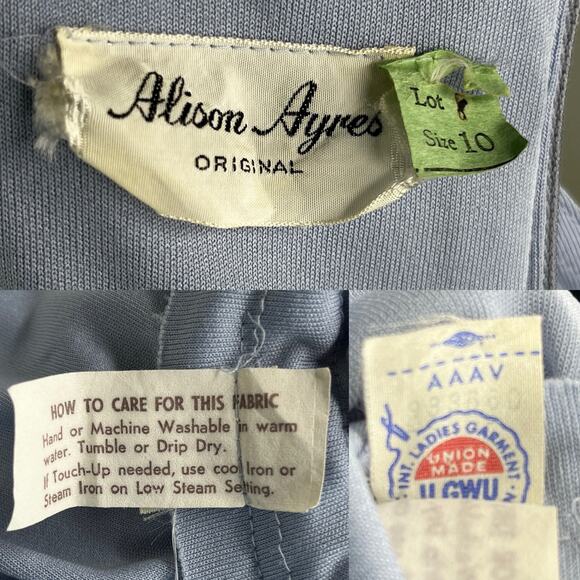 Alison Ayres Vintage Dress 10 Sleeveless Midi USA 60s70s - Picture 7 of 14